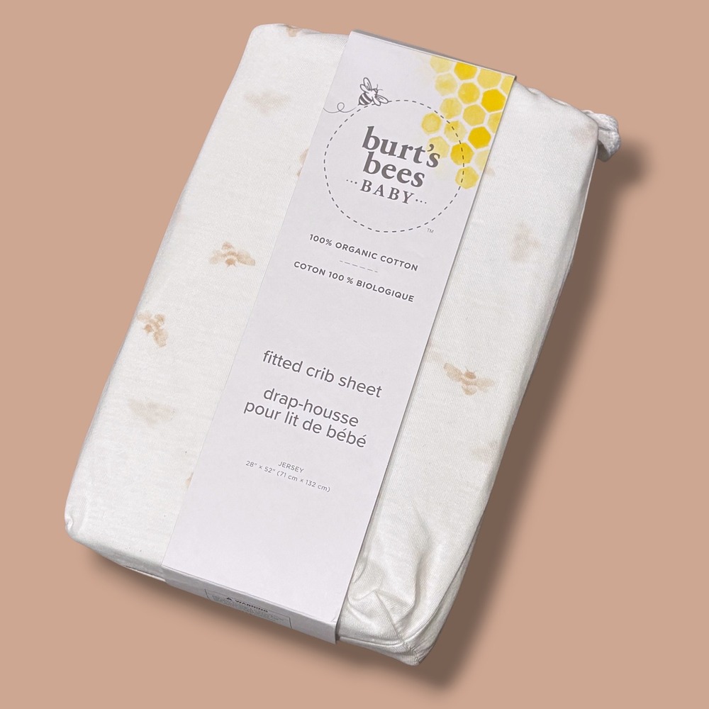 Burt's Bees Baby Organic Cotton Fitted Crib Sheet Honeybee Ranunculus